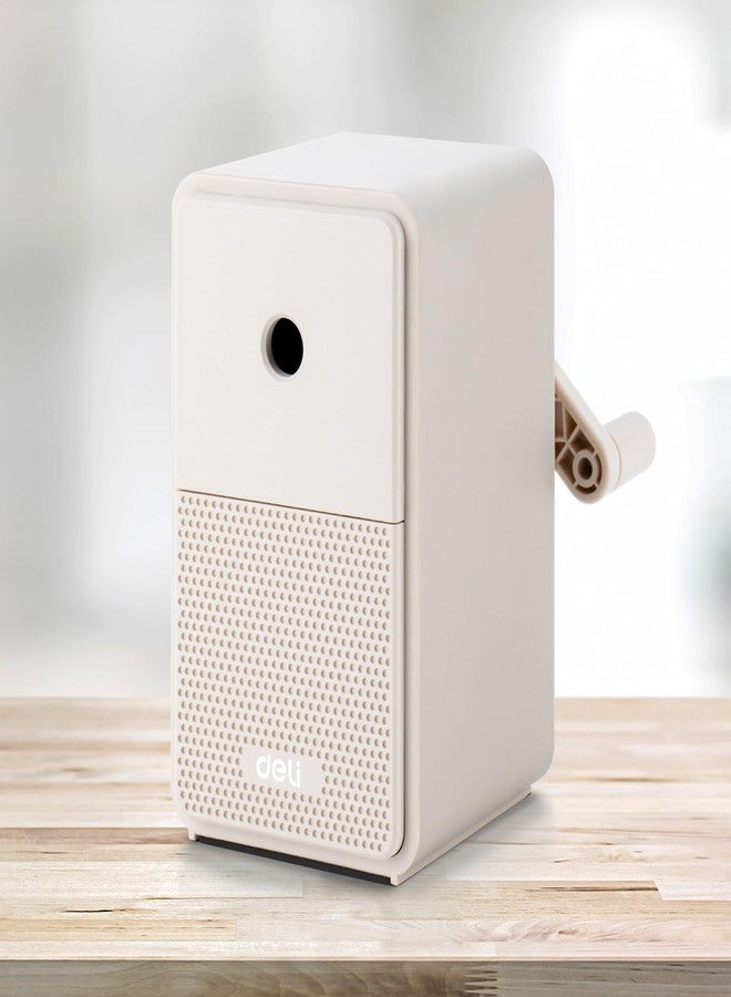 Deli Manual Pencil Sharpener - Auto-in Hand Crank with Adjustable Point for Colored Pencils, Kids, Students, Classroom, Home and Office, Gray - Image 1